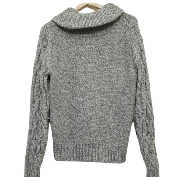 Banana Republic Wool Blend Cable Knit Sweater Cardigan Large - Picture 3 of 5